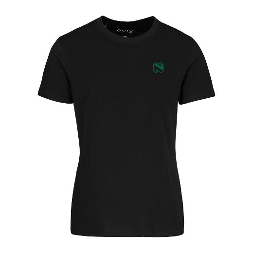 Picture of Mens Black Okiyo Organic 165g T-Shirt With Print