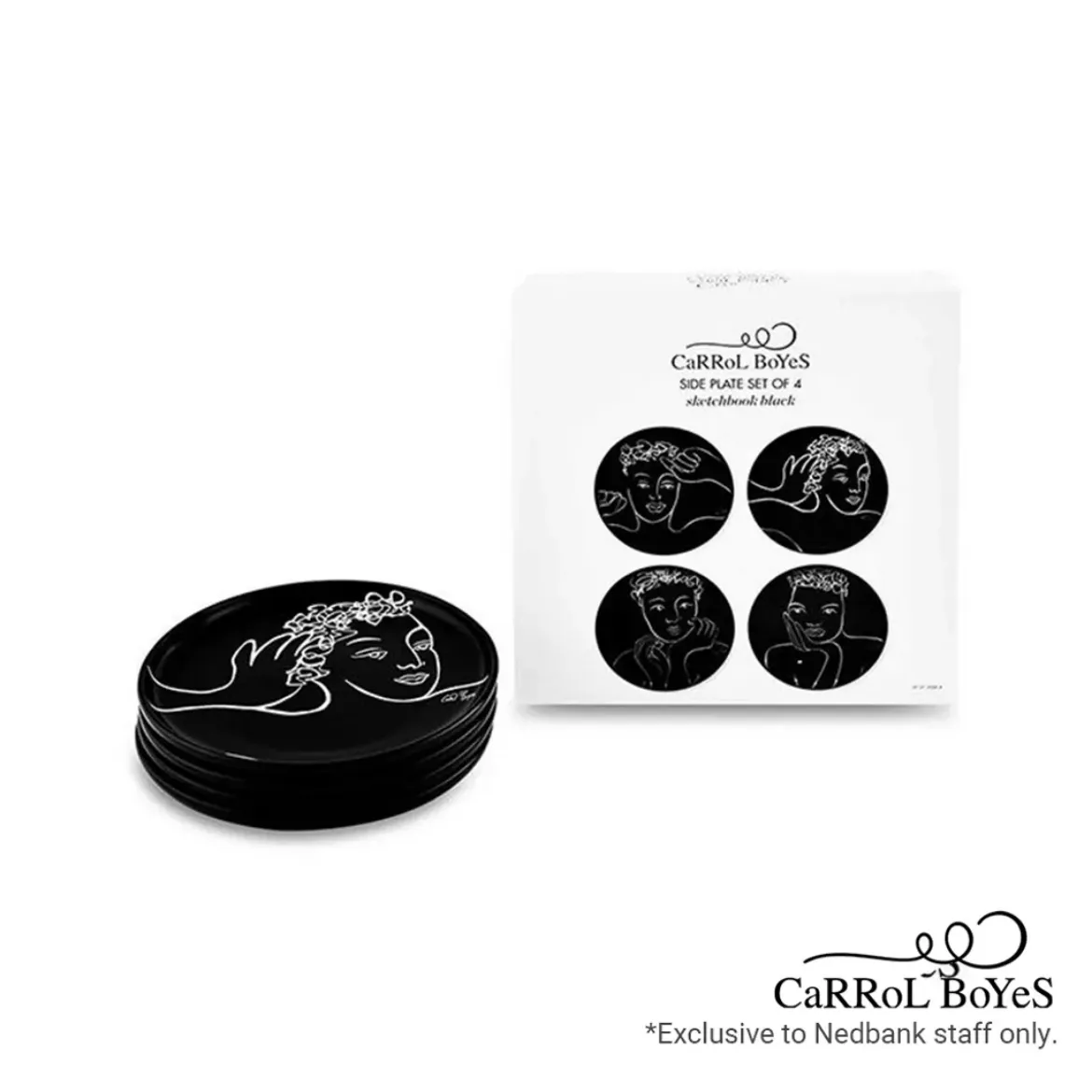 Carrol Boyes Side Plate 4 - Sketchbook Black		