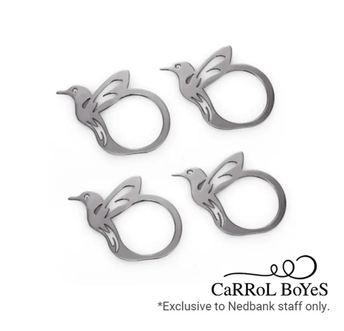 Carrol Boyes Napkin Ring Set Holder	