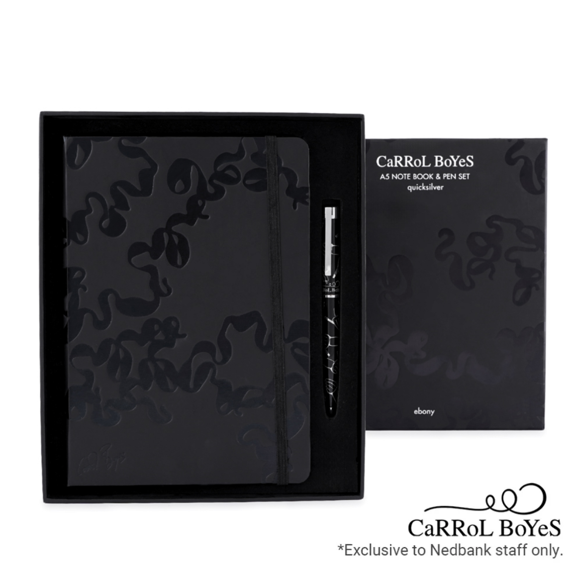 Picture of Carrol Boyes Notebook Set - Quicksilver Ebony