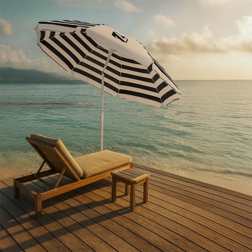 Picture of Serendipio Tanereef Stripe Beach Umbrella