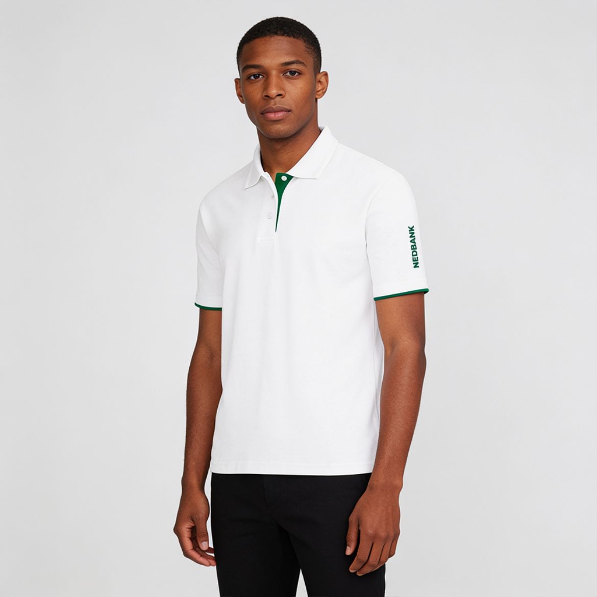 Picture of Mens 200G Pique Knit Golf Shirt White