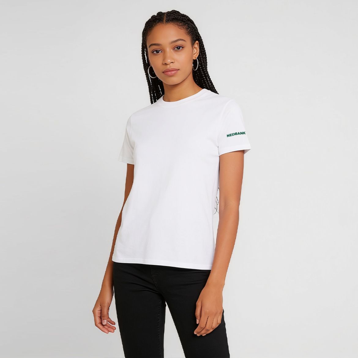 Picture of Ladies White Okiyo Organic 165g T-Shirt With Print